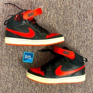 Nike Court Borough Red and Black Athletic Shoes - Size 7Y